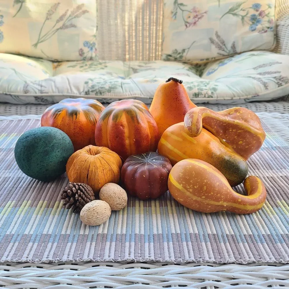 Vintage Life-Like Faux Harvest Lot Gourds Vegetables Fall Autumn Thanksgiving